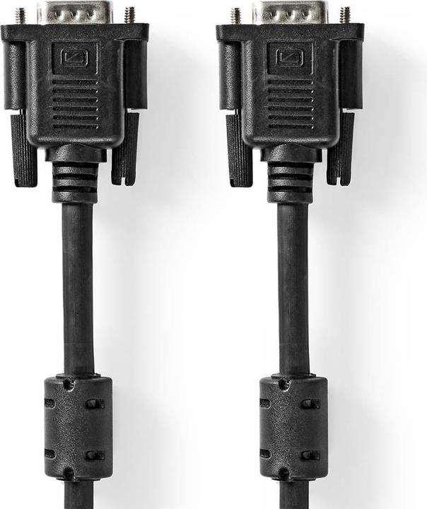 Nedis Câble VGA VGA mâle VGA mâle Nickelé Résolution maximale : 1280x768 10.0 m rond ABS Schw (10 m, VGA)