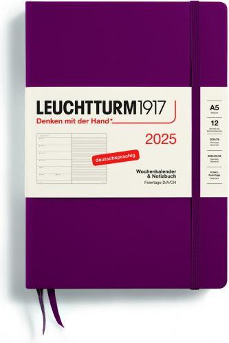 Produktbild Leuchtturm1917 LEUCHTTUR Wochenkalender Medium 2025 44370486 1W/1S port red A5 (A5, Deutsch)