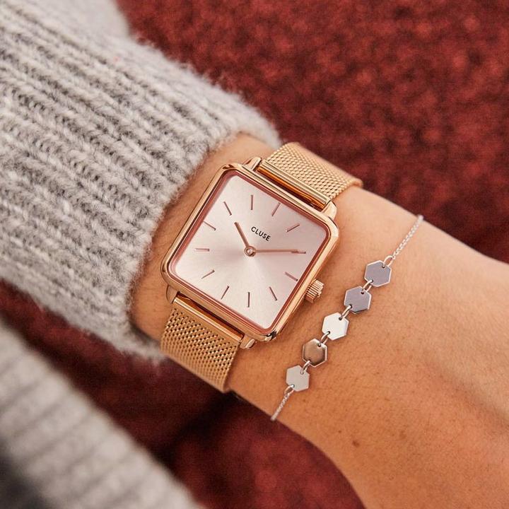 Immagine prodotto Cluse La Tétragone Maglia Rosé (Orologio da polso analogico, 28 mm)