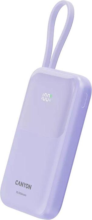 Produktbild Canyon power bank OnPower 101 built-in cable 10000 mAh PD22.5W Violetin (10000 mAh, 22.50 Wh)