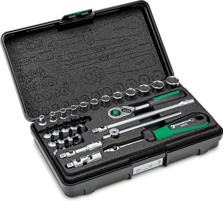 Actual product image Stahlwille 40/24/6QR socket wrench set 1/4 square (4.5 mm, 12 mm, 8 mm, 10 mm, 13 mm, 9 mm, 11 mm, 7 mm, 5.5 mm, 4 mm, 14 mm, 6 mm, 5 mm)