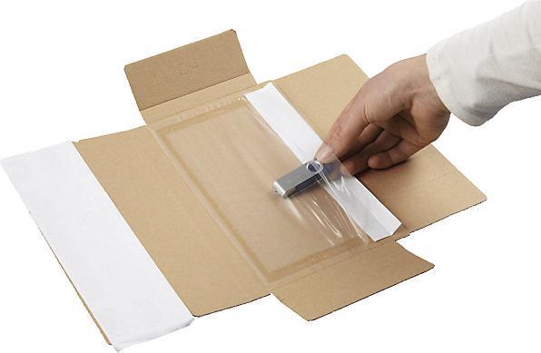 Immagine prodotto kaiserkraft Imballaggio per stick USB, a onda singola, lungh. x largh. x alt. 235 x 122 x 19 (1 x)