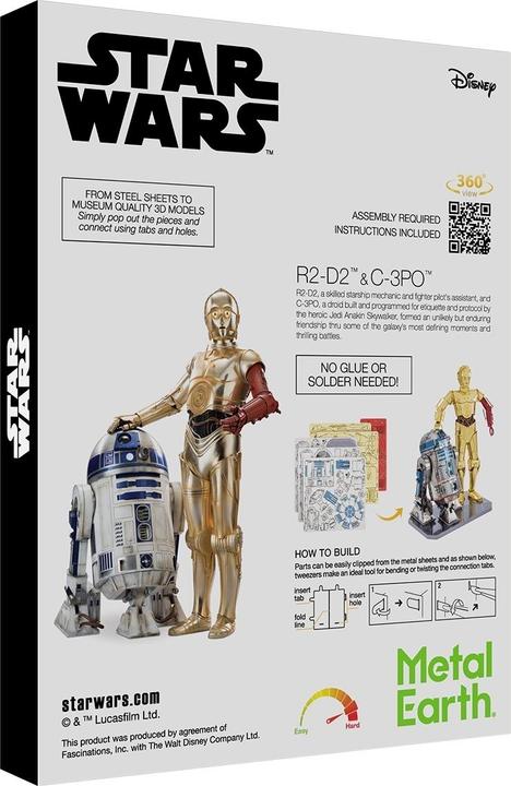 Actual product image Metal Earth Star Wars Set C-3PO + R2D2