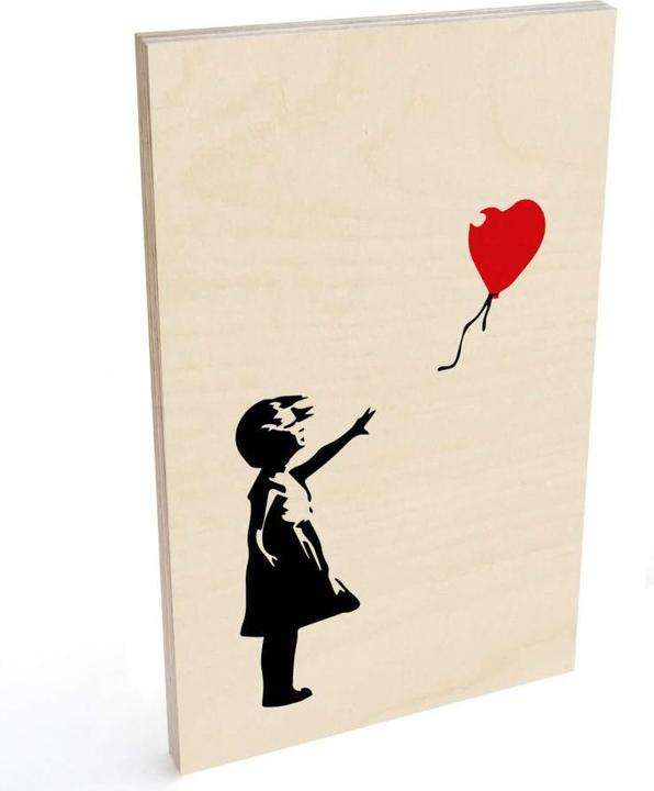Image du produit Trenddeko Fille avec le ballon rouge (20 x 30 cm)