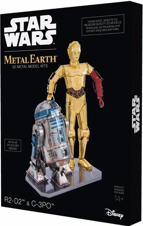Actual product image Metal Earth Star Wars Set C-3PO + R2D2