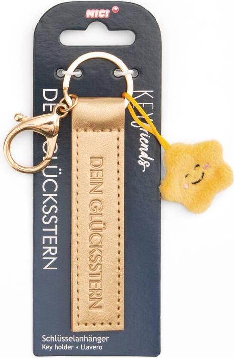 Image du produit Magni NICI Schlüsselanhänger Dein Glücksstern Kunstlederband mit Stern gold 10cm