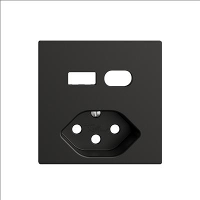 Produktbild Feller Abdeckset USB A+C/T13 Steckdose schwarz