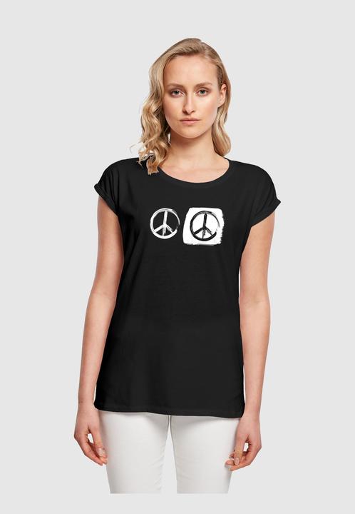 Image du produit Merchcode Ladies Peace - Double Peace Noir T-shirt à épaules étendues - 161413 (S)