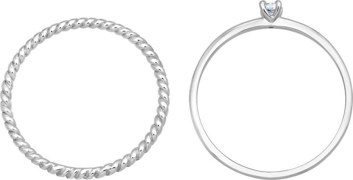 Actual product image Elli DIAMONDS Ring Diamond (0.06 ct) Solitaire Band Ring 585 White Gold (58, 950 Palladium)