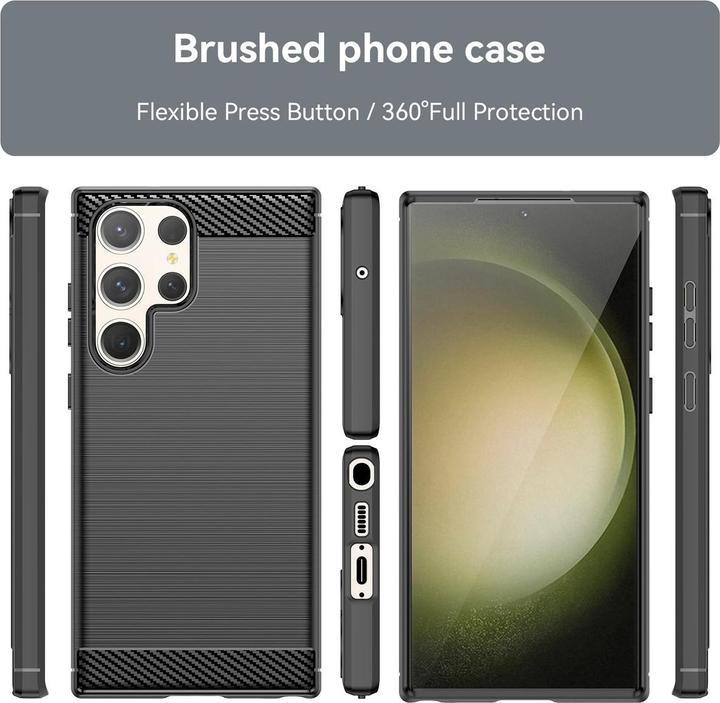 Produktbild König Design Hülle Handy Schutz für Samsung Galaxy S23 Plus Ultra Case Cover Carbon Optik Neu (Samsung Galaxy S23 Ultra)