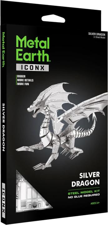 Image du produit Metal Earth Kit Iconx Silver Dragon