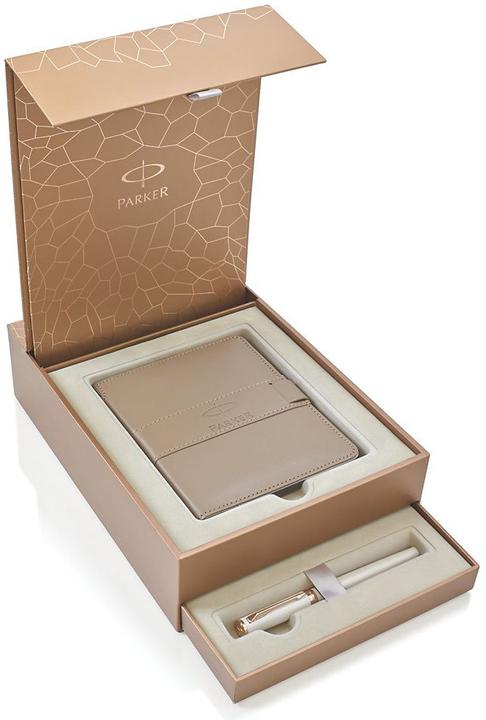 Immagine prodotto Parker Pen PARKER S1935166 Set regalo INGENUITY PEARL PINK GOLD TRIM con notebook (Bianco, 1 x)