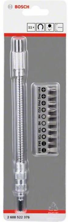 Produktbild Bosch Professional Zubehör 11 Stk. flexible Verlängerung aus Metall SDB (Kreuz Phillips PH M1, Kreuz Phillips PH M2, Kreuz Phillips PH M3, Kreuz Pozidriv PZ M2, Innensechsrund TX M25, Sechskant (hexagonal) M4, Sechskant (hexagonal) M5, Innensechsrund TX M20)