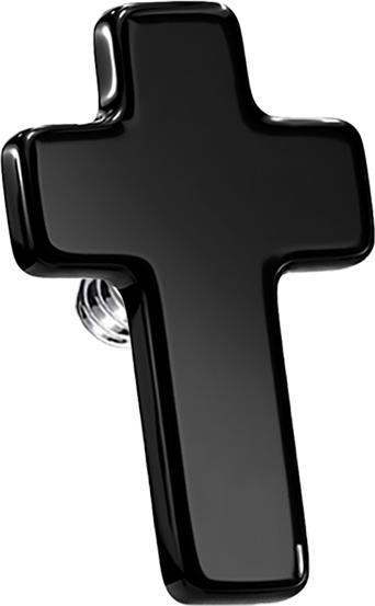 Immagine prodotto Star Piercing Croce di ancoraggio dermico nera (senza ottone, Acciaio chirurgico 316L)