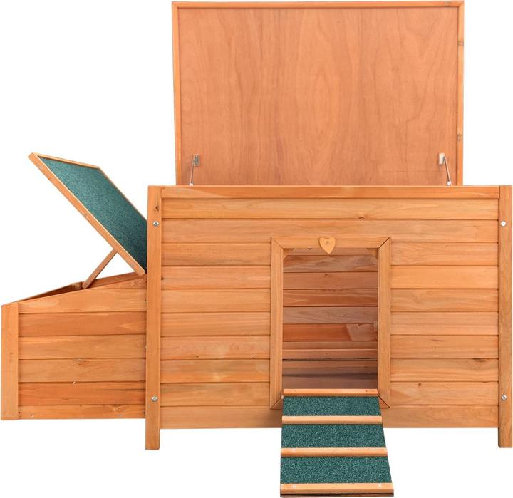Immagine prodotto Wiltec Pollaio 1360x740x700mm pollaio in legno vassoio per escrementi tetto a falde isolato