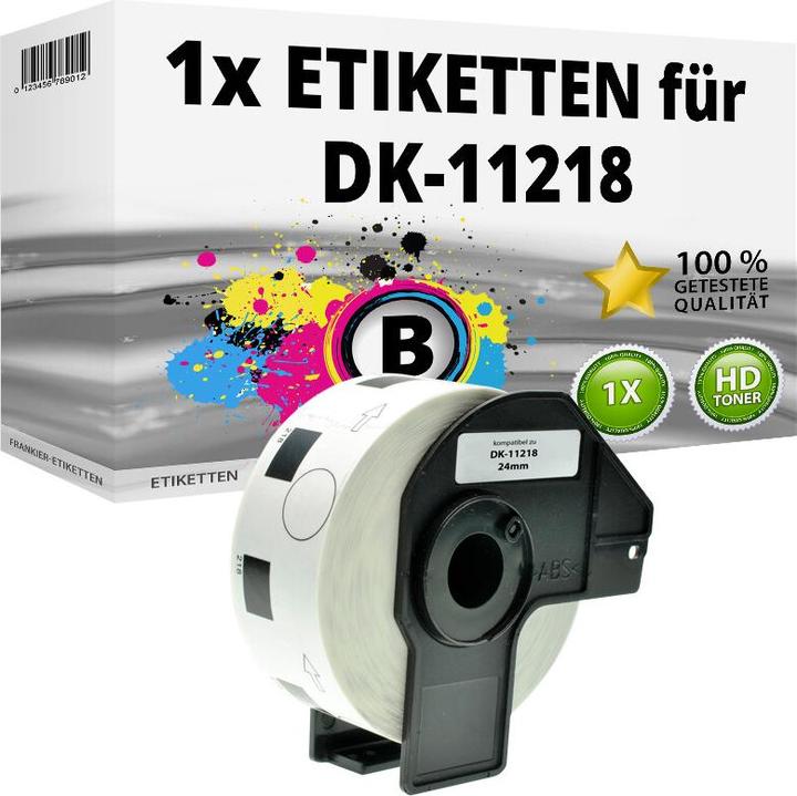Druckfuxx 1x Etiketten kompatibel Brother P-Touch QL 1050 1060 500 550 570 650 7