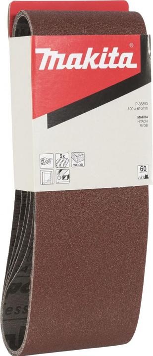 Produktbild Makita P-36893 Schleifband 100x610 K60 (5 Stück) 9403 9404 (60)