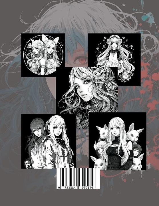 Immagine prodotto Libro da colorare manga nero per ragazze