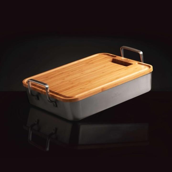 Produktbild Napoleon 56033 Edelstahl Bräter 40x31x8 cm, incl. Bambusschneidebrett