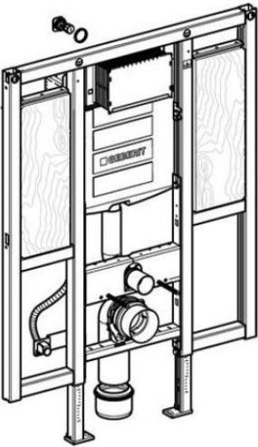 Actual product image Geberit Duofix element for wall-hung WC 112 cm with Sigma flush-mounted cistern 12 cm barrier-free for