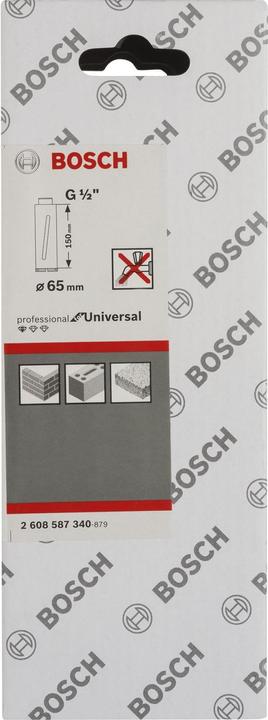 Actual product image Bosch Professional Zubehör Diamond dry core bit G 1/2-inch, Standard for Universal, 65mm, 150mm, 4, 7mm (65 mm)