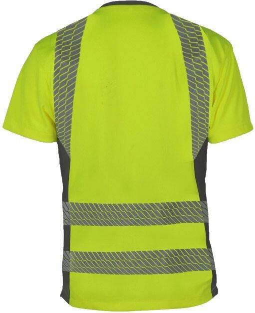 Actual product image Korntex Hi-Vis Recycled T-Shirt Yellow - Grey, Size XXL (S, XXL)