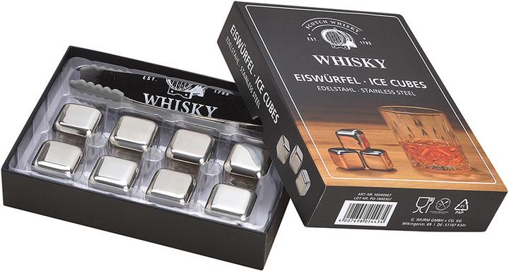 Produktbild G. Wurm Whisky Eiswürfel Set aus Edelstahl, 2,7 cm, 8 Würf (Whisky Steine)