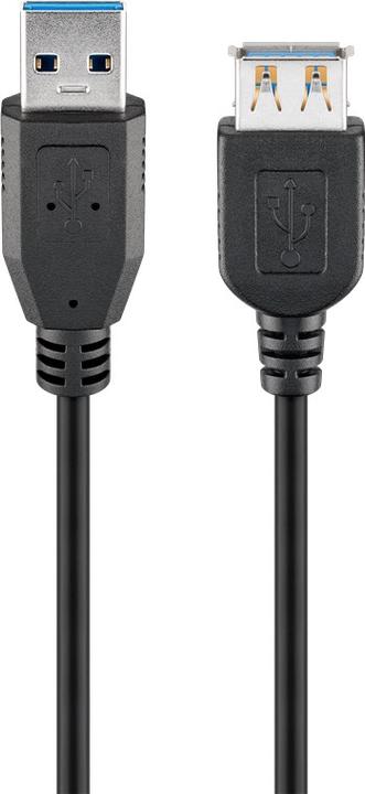 Actual product image Goobay USB extension cable, USB 3.0, m, black (2 m, USB 3.0, 15 W)