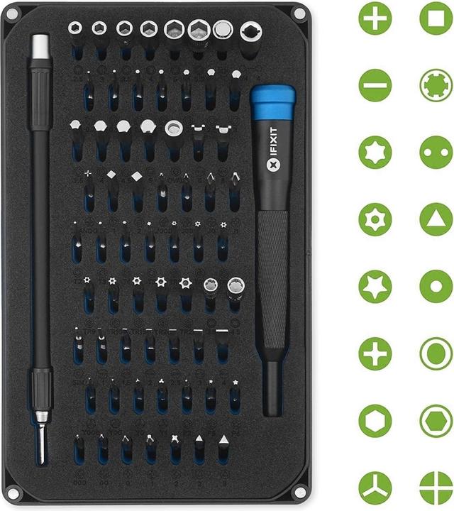 Produktbild iFixit Mako Precision Bit Set (1, 2, T TR 10, TR8, T TR 15, T TR 20, T TR 25, J 00, Y0, J 000, J 1, 1mm, J 0, PH0000, Y 00, Y 000, P6, Y 1, 0.7 mm, TR9, TR7, TR6, 4 mm, 2 mm, PH1, 5 mm, PH2, 4.5 mm, 1.3 mm, T3, 0.9 mm, 3.5 mm, T2, PH00, T5, P2, T4, 2.5 mm, 5.5 mm, PH0, 3 mm, P5, 1.5mm)