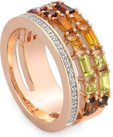 Produktbild Breuning RING - E.RHODOLITH/Brill. 0,127 Ct. H/si (48, 585/14 K Gold)