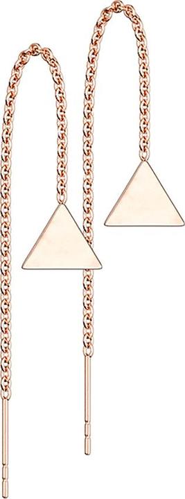 Actual product image Star Piercing Stud earrings rose gold free falling chain with triangle solid (without brass, Surgical steel 316L)