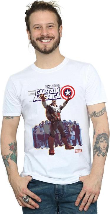 Actual product image Mens Captain America Sam Wilson Cover T-Shirt (3XL)