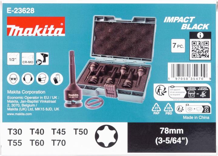 Productafbeelding Shots Makita Impact Black T-Schlagnuss Set 7tlg. - E