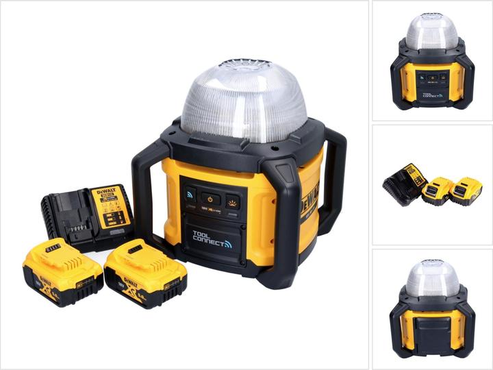Produktbild DeWalt DCL 074 P2 Akku Baustellenstrahler Strahler 18 V 5000 lm 4000 Kelvin + 2x Akku 5,0 Ah + Ladeg (5000 lm)
