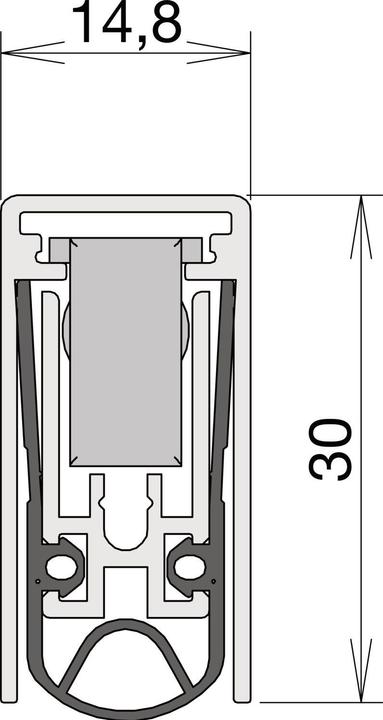 Produktbild Athmer Trdichtung Schall-Ex L-15/30 WS 1-880 1-seitig Lnge 833 mm Alu silberfarben eloxiert