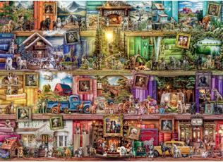 Actual product image Ravensburger Puzzle 1000 dogs in the library (1000 pieces)