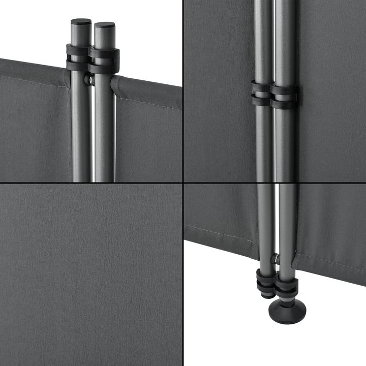 Pro-Tec Outdoor Trennwand Modica 170x215cm Paravent Sichtschutz Spanische Wand Garten Grau (215 cm)