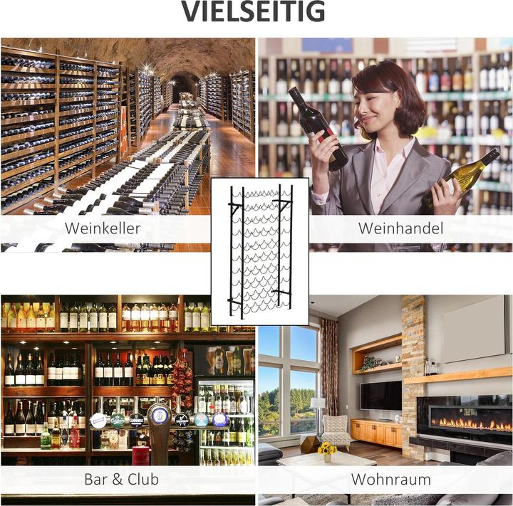 Produktbild Homcom Weinregal mit 10 Fächerebenen (63 x 20.5 x 118 cm)