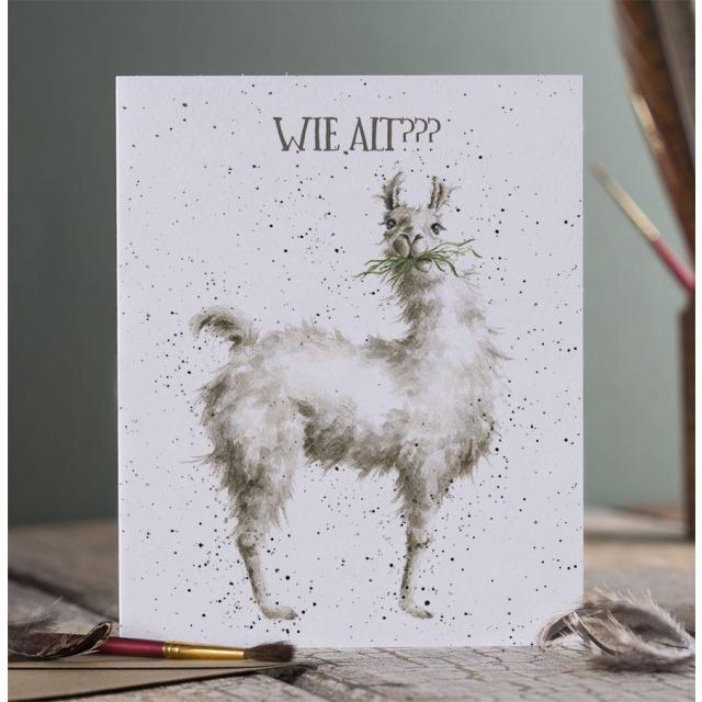 Produktbild Wrendale Design Geburtstagskarte - Lama WIE ALT??? Wrendale Designs (1 Stk.)