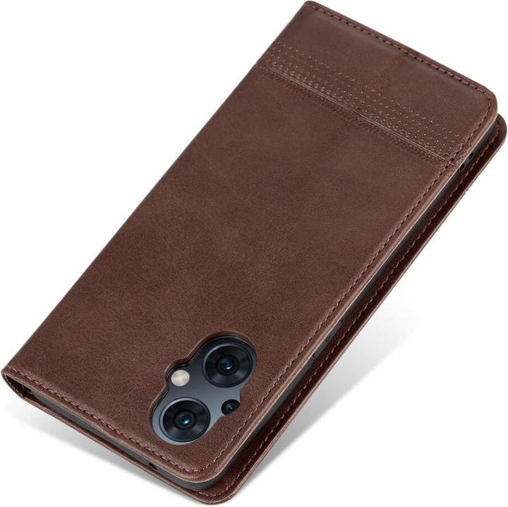 Actual product image Cover-Discount OPPO Reno8 Lite - Stand Flip Case Cover brown (Oppo Reno 8 Lite 5G)