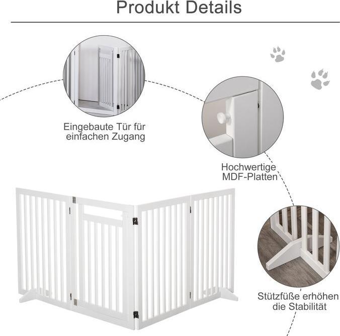 Image du produit Swisshandel24 Barrière d'escalier sans perçage Barrière de sécurité pliable Barrière de sécurité 4 pièces