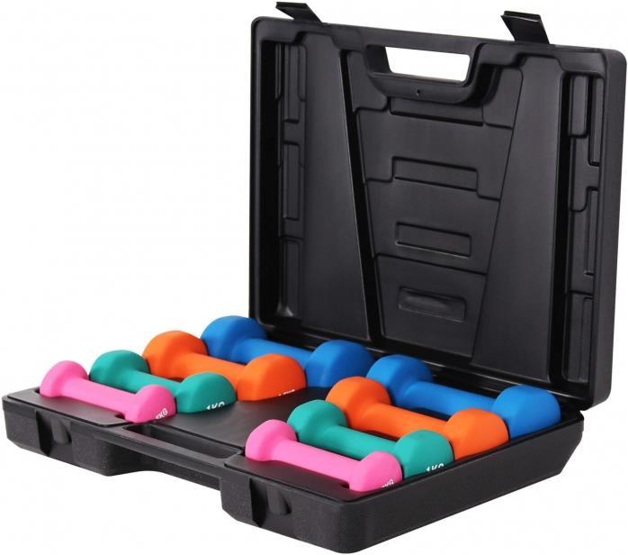 Actual product image Gorilla Sports Gymnastikhanteln Set 10 kg mit Koffer (2 x 2 kg, 2 x 1.5 kg, 2 x 1 kg, 2 x 0.5 kg)