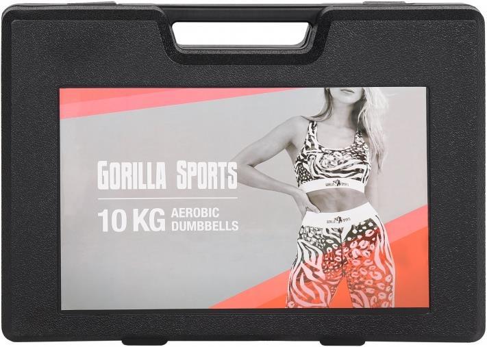 Actual product image Gorilla Sports Gymnastikhanteln Set 10 kg mit Koffer (2 x 2 kg, 2 x 1.5 kg, 2 x 1 kg, 2 x 0.5 kg)
