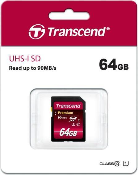 Produktbild Transcend SDXC Premium 400x (64 GB, SDXC, U1, UHS-I)