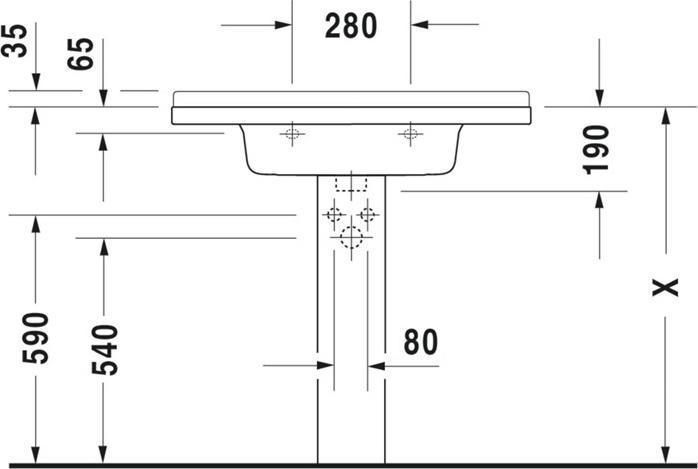 Produktbild Duravit Mbel-Waschtisch Starck 3 85 cm wei 0304800000 (485 mm, 850 mm)