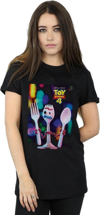 Actual product image Disney Womens/Ladies Toy Story 4 Forky Poster Cotton Boyfriend T-Shirt (4XL)