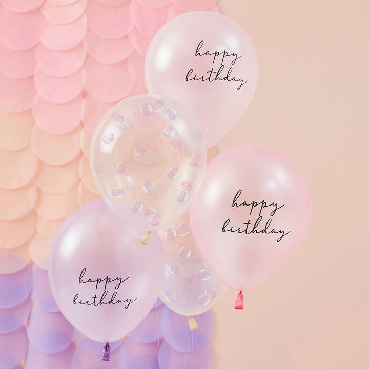 Image du produit Ginger Ray Ballons Joyeux Anniversaire - Coquillage (5p.)