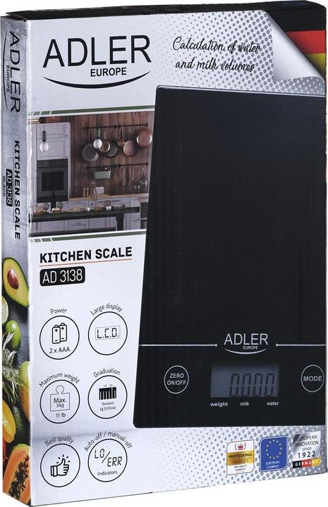 Image du produit Adler AD 3138 b Plan de travail rectangulaire Balance de cuisine mécanique