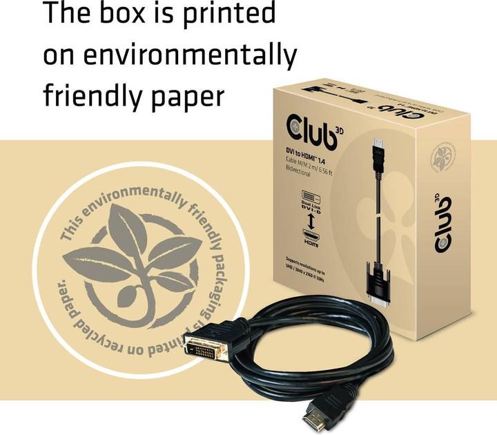 Immagine prodotto Club 3D DVI — HDMI (Typ A) (2 m, DVI, HDMI)