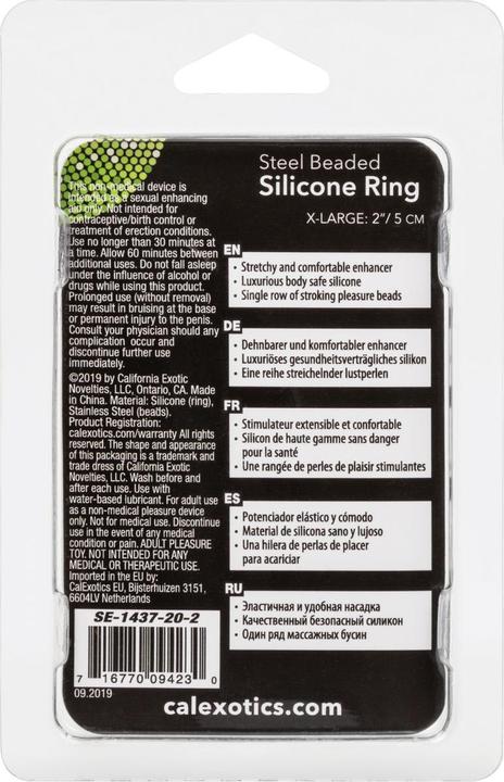 Image du produit CalExotics Anneau en silicone perlé en acier XL (5 cm)
